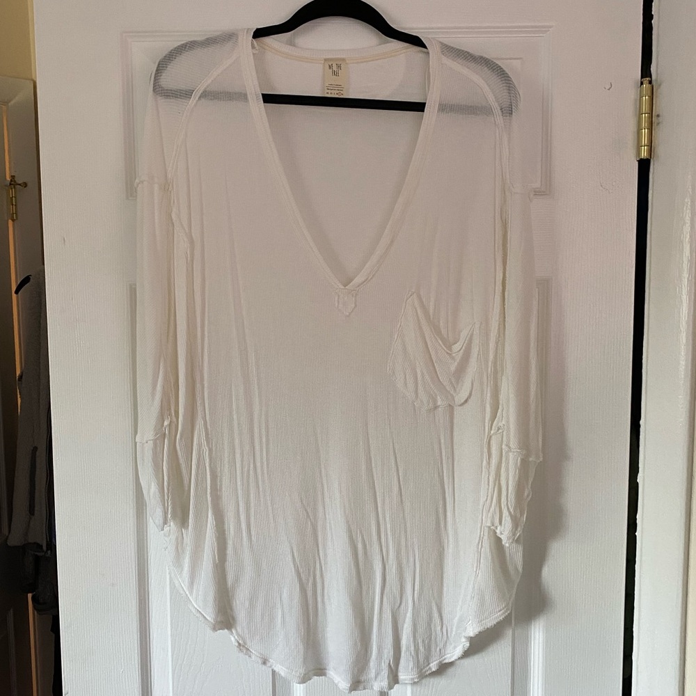Free People 3quarter sleeve oversized top, Large